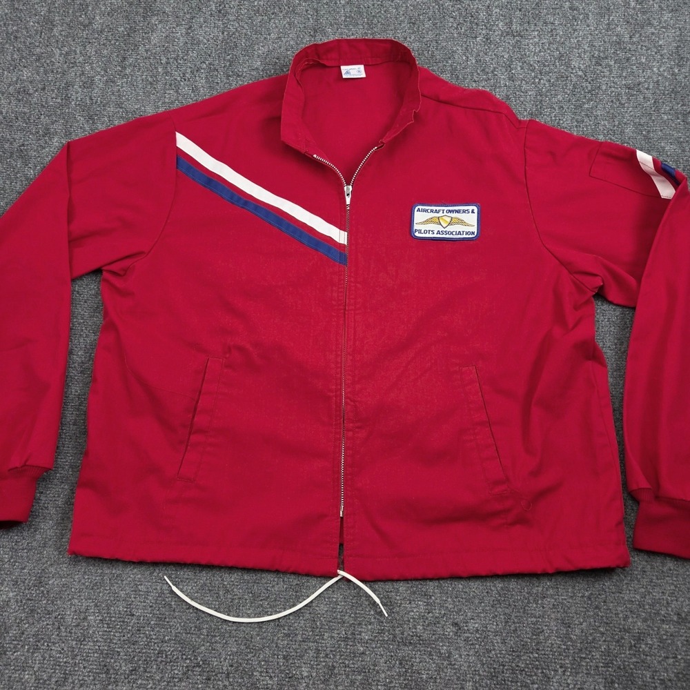 Vintage Aircraft Owner Pilots Association AOPA Flight Jacket XL Red Aviation 80s